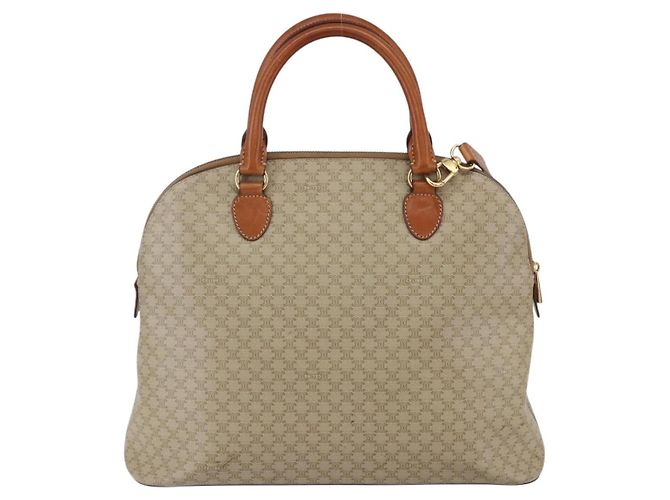 Céline CELINE Bolso de mano de lona Macadam PVC 2way Beige Oro - vista 3
