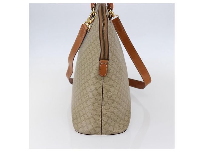 Céline CELINE Bolso de mano de lona Macadam PVC 2way Beige Oro - vista 5