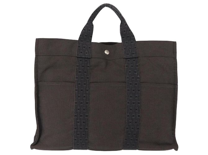 Hermès HERMES Her Line MM Handtasche Canvas Grau - Ansicht 2