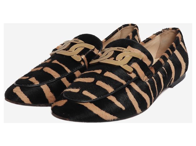 Tod's Mocassini Kate in pelo di pony nero e marrone - taglia EU 38.5 - vista 2