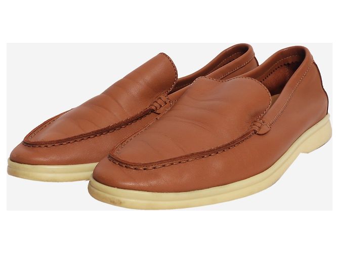 Loro Piana Mocassini in pelle nappa marrone - size EU 39 (UK 6) - vista 2