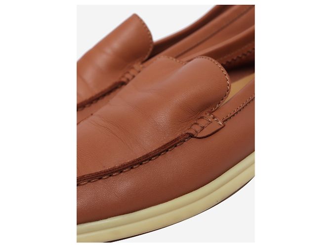 Loro Piana Mocassini in pelle nappa marrone - size EU 39 (UK 6) - vista 4