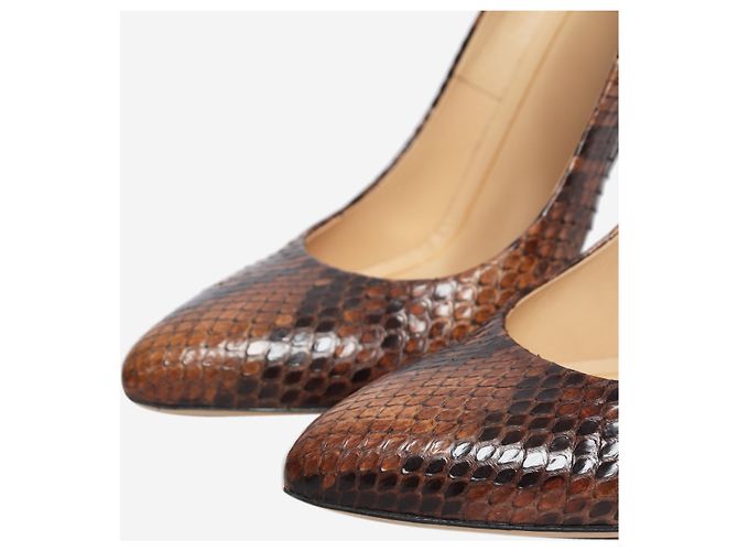 Gucci Décolleté a punta marroni effetto rettile - taglia EU 39 (UK 6) - vista 4