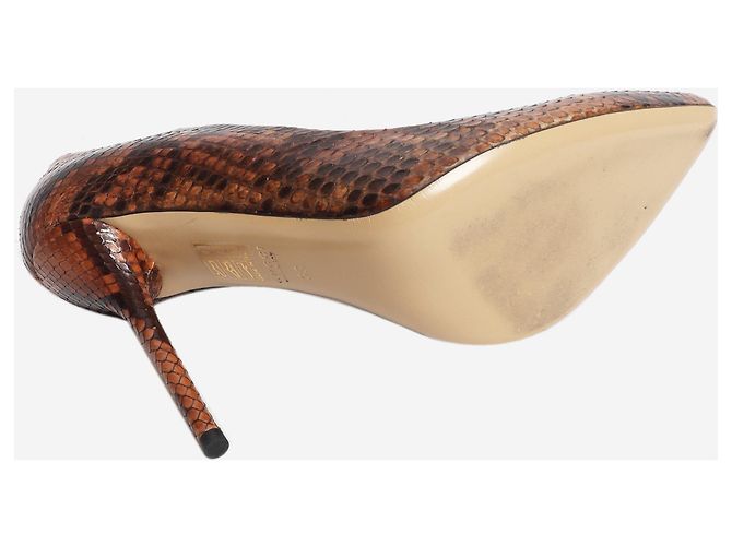 Gucci Décolleté a punta marroni effetto rettile - taglia EU 39 (UK 6) - vista 5