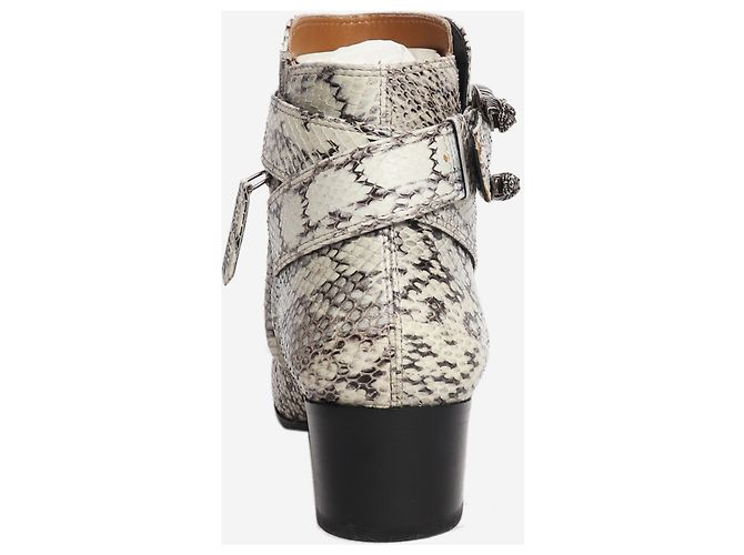 Gucci Graue Schlangenleder-Optik Stiefel mit Schnallendetail - Größe EU 38.5 (UK 5.5) - Ansicht 3