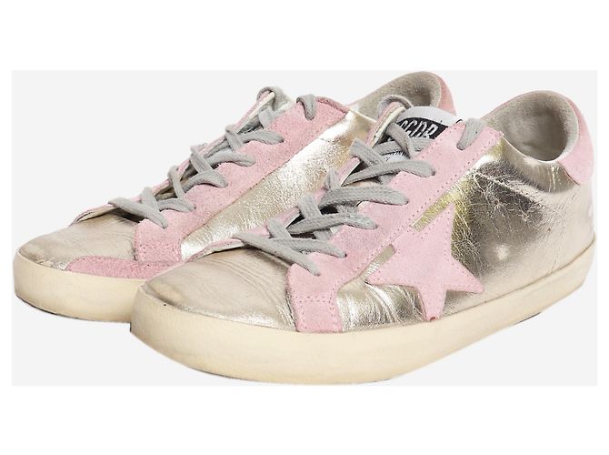Golden Goose Sneakers metallizzate argento in camoscio - size EU 39 (UK 6) - vista 2