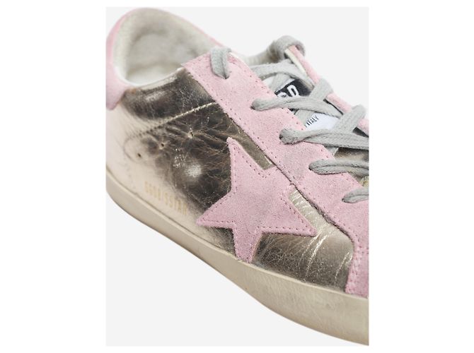 Golden Goose Sneakers metallizzate argento in camoscio - size EU 39 (UK 6) - vista 4