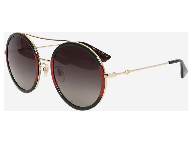 Gucci Gafas de sol redondas verdes - vista 2