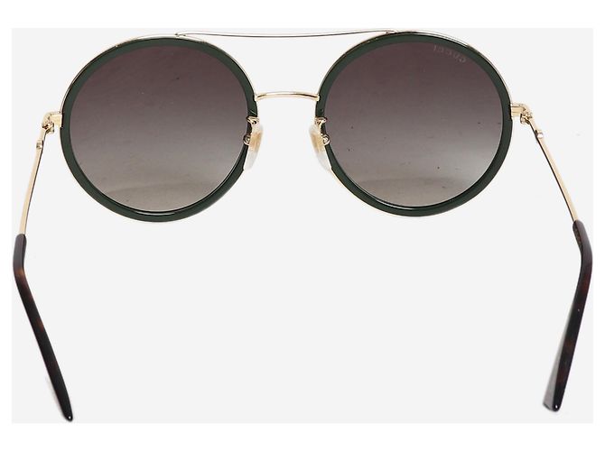 Gucci Gafas de sol redondas verdes - vista 4
