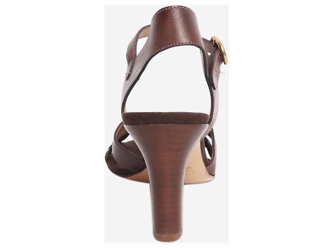Chloé Sandali con tacco in pelle marrone - size EU 38 - vista 4