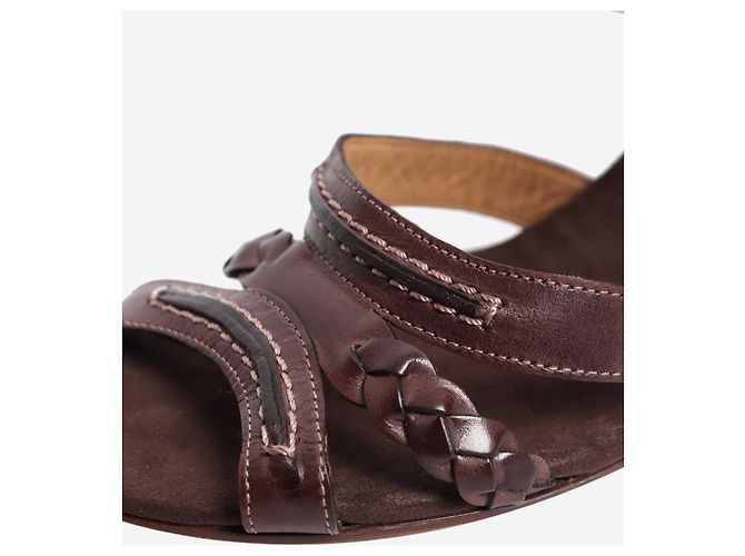 Chloé Sandali con tacco in pelle marrone - size EU 38 - vista 5