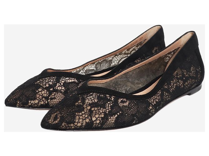 Gianvito Rossi Bailarinas de encaje negro - size EU 37 - vista 2