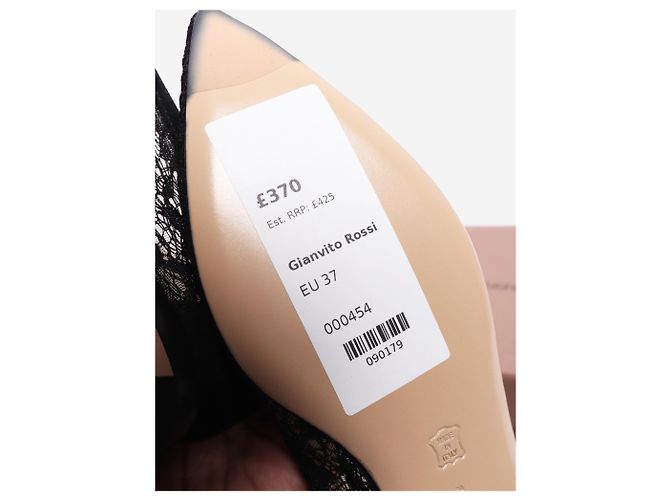 Gianvito Rossi Bailarinas de encaje negro - size EU 37 - vista 8