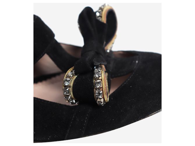 Chloé Schwarze Wildleder-Sandalen mit Schleifendetail - size EU 38 - Ansicht 3