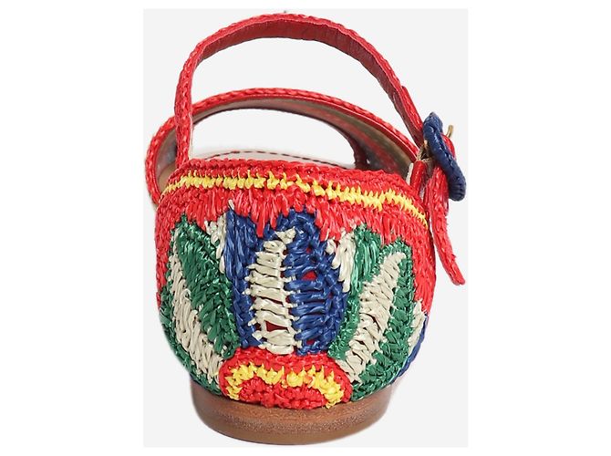 Dolce & Gabbana Mehrfarbige Raffia-Sandalen - size EU 37 Mehrfarben - Ansicht 3