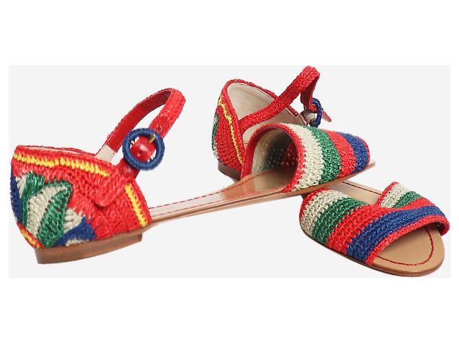 Dolce & Gabbana Mehrfarbige Raffia-Sandalen - size EU 37 Mehrfarben - Ansicht 4