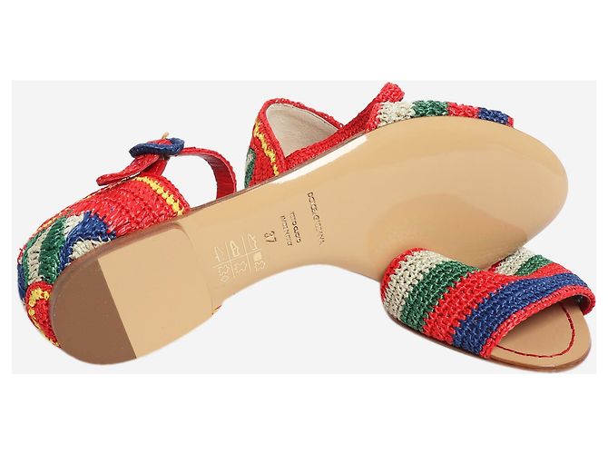 Dolce & Gabbana Mehrfarbige Raffia-Sandalen - size EU 37 Mehrfarben - Ansicht 5