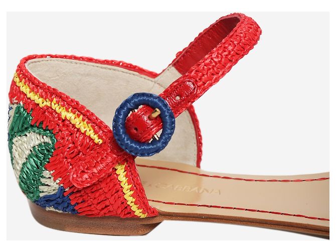 Dolce & Gabbana Mehrfarbige Raffia-Sandalen - size EU 37 Mehrfarben - Ansicht 6