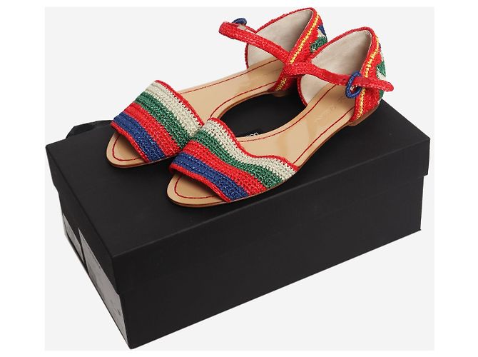 Dolce & Gabbana Mehrfarbige Raffia-Sandalen - size EU 37 Mehrfarben - Ansicht 8