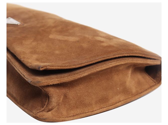 Prada Pochette vintage en daim marron - vue 4