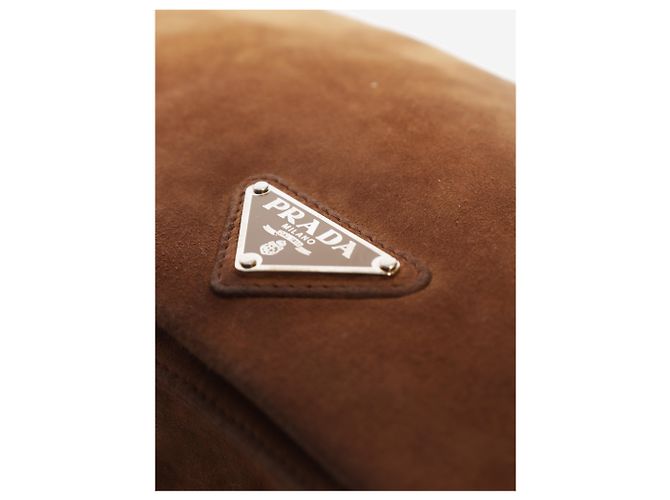 Prada Pochette vintage en daim marron - vue 5