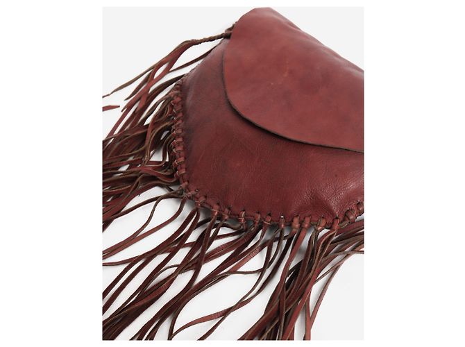 Autre Marque Bolso de mano de cuero marrón rosado con borla Castaño - vista 3