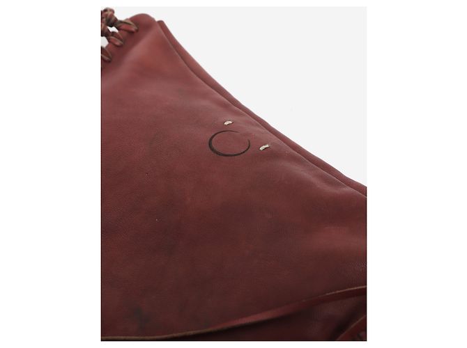 Autre Marque Bolso de mano de cuero marrón rosado con borla Castaño - vista 5
