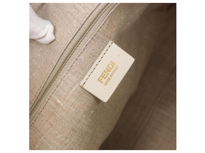 FENDI Tote Bag Canvas Beige Gold - vista 19