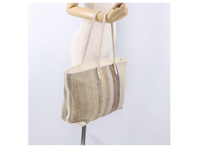 FENDI Tote Bag Canvas Beige Gold - vista 25