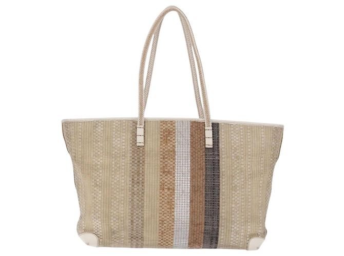 FENDI Tote Bag Canvas Beige Gold - vista 4