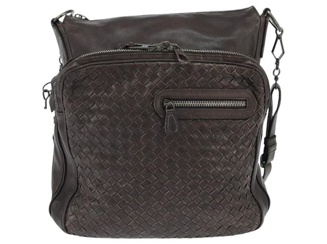 BOTTEGA VENETA INTRECCIATO Shoulder Bag Leather Dark Brown - vista 2