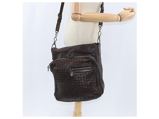BOTTEGA VENETA INTRECCIATO Shoulder Bag Leather Dark Brown - vista 22