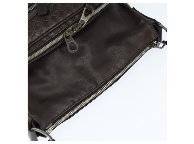 BOTTEGA VENETA INTRECCIATO Shoulder Bag Leather Dark Brown - vista 6