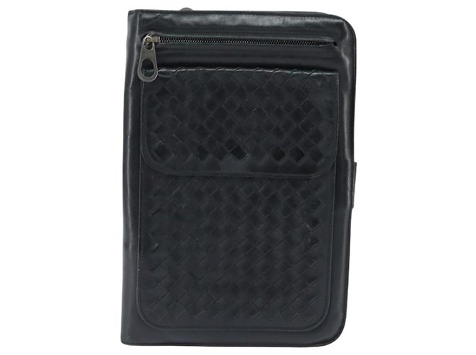 BOTTEGA VENETA INTRECCIATO Clutch Bag Leather Black - vista 2