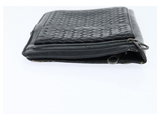 BOTTEGA VENETA INTRECCIATO Clutch Bag Leather Black - vista 4