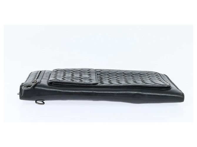 BOTTEGA VENETA INTRECCIATO Clutch Bag Leather Black - vista 6