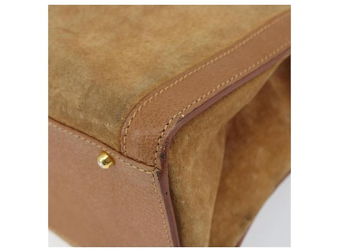 GUCCI Bamboo Hand Bag Suede Beige Gold 002 2058 0260 - vista 12