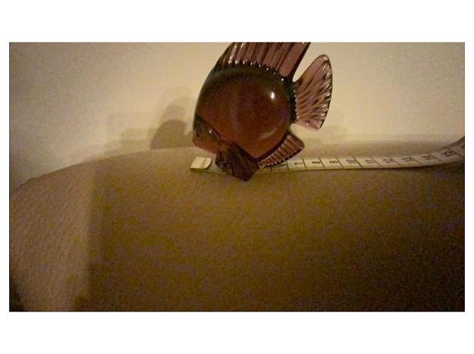 Autre Marque Daum Figurine Poisson en Cristal - Prune Marron - vue 3