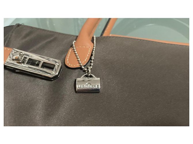 La Bagagerie Borsa Tote in Nylon e Pelle Marrone - vista 3