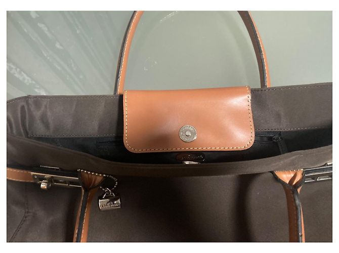 La Bagagerie Borsa Tote in Nylon e Pelle Marrone - vista 4
