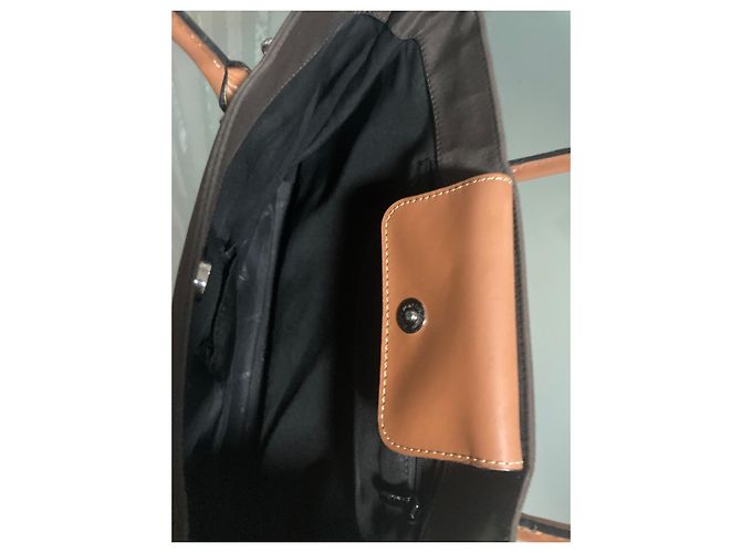 La Bagagerie Borsa Tote in Nylon e Pelle Marrone - vista 5