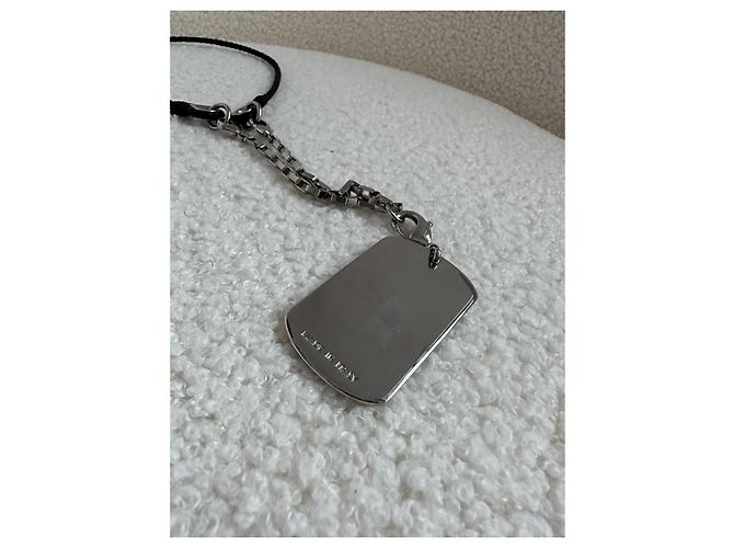 Collana Dog Tag Dolce & Gabbana con Cristalli Silver hardware - vista 3