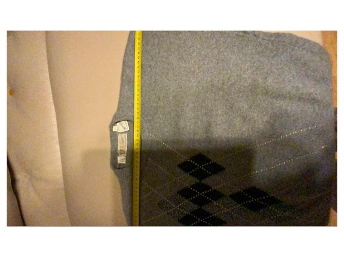 Pull Gucci en cachemire gris à motifs losanges Noir - vue 13