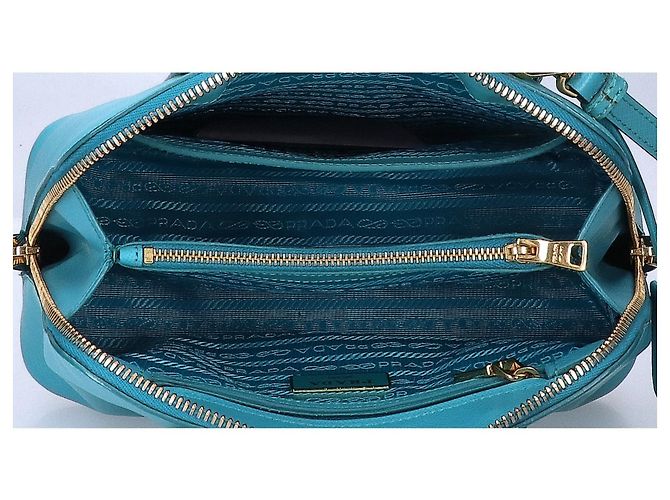 Bolso de hombro 2-Way Prada Saffiano Lux Turquesa - vista 6