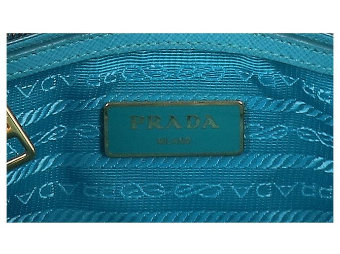 Bolso de hombro 2-Way Prada Saffiano Lux Turquesa - vista 7