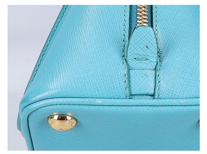 Bolso de hombro 2-Way Prada Saffiano Lux Turquesa - vista 9