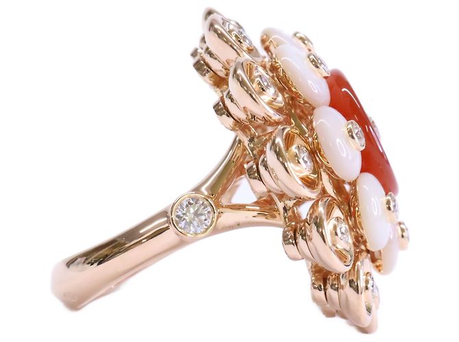 Bague Van Cleef & Arpels Cornaline et Diamants Doré - vue 3