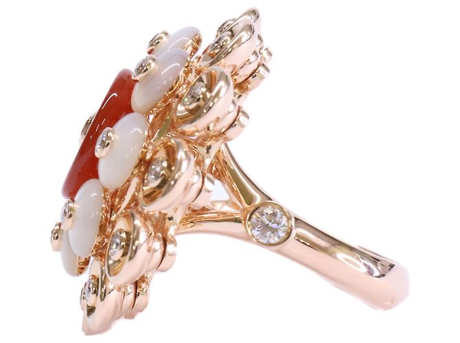 Bague Van Cleef & Arpels Cornaline et Diamants Doré - vue 4