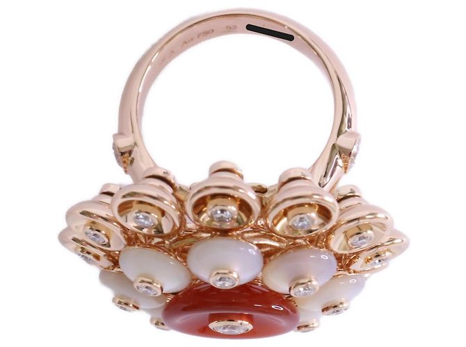 Bague Van Cleef & Arpels Cornaline et Diamants Doré - vue 5
