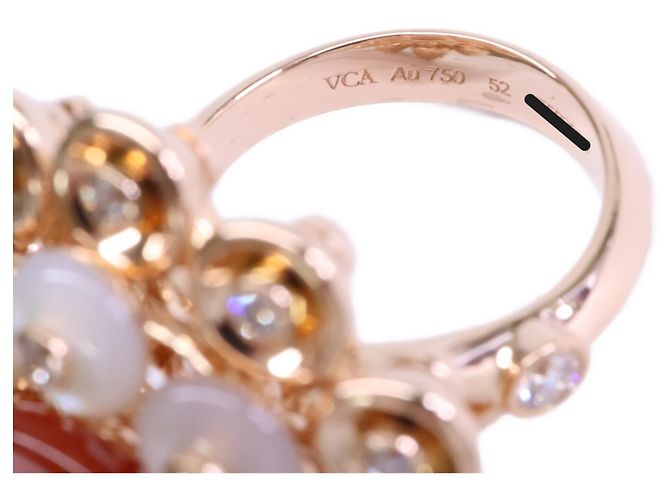 Bague Van Cleef & Arpels Cornaline et Diamants Doré - vue 7